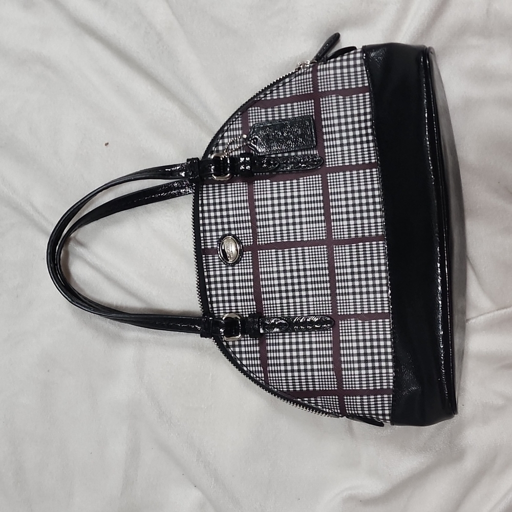 Coach Glen plaid dome satchel